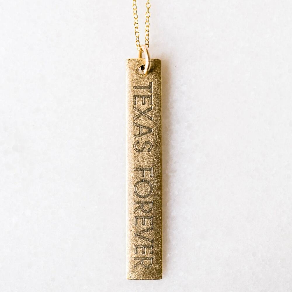Texas Forever Gold Bar Layering Necklace – 30" Chain